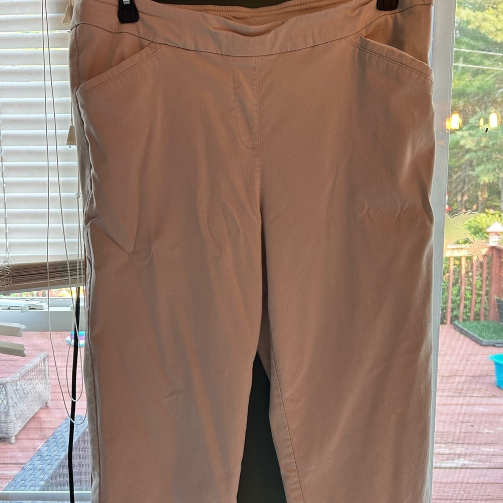 Coral Bay Women's Straight Leg Khaki Crop Pants
